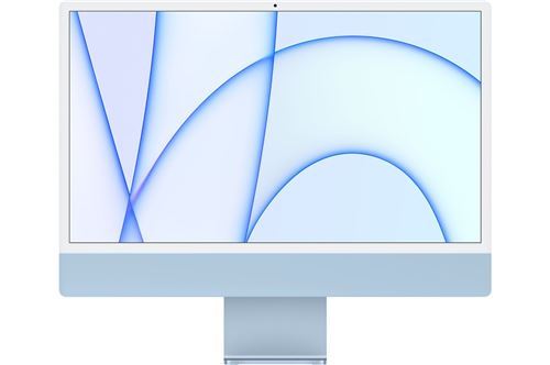 Apple iMac 24" 256 Go SSD 8 Go RAM Puce M1 CPU 8 cœurs GPU 7 cœurs Bleu Clavier Pavé Numérique Touch ID