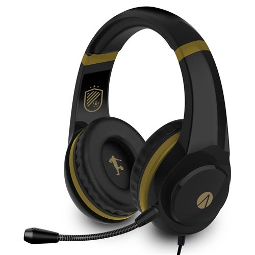 Pack Casque Gaming filaire + Support Stealth Foot XP Noir et or