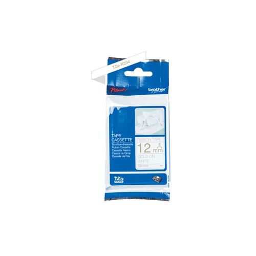 Ruban tissu Brother TZe-R234 pour étiqueteuses PT-H200 et P-Touch Or blanc