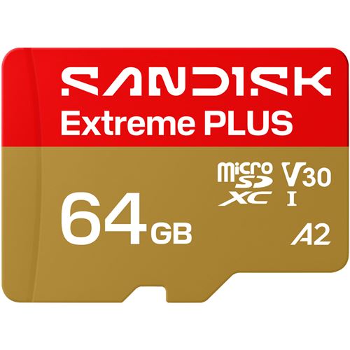 Carte microSDXC SanDisk Extreme Plus UHS I V30 A2 avec adaptateur - vue 2