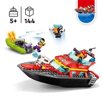 LEGO City 60373 - Bateau de sauvetage et pompiers