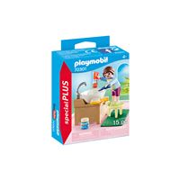 Playmobil Fillette Tenue Jaune Ourson - Set Papa, Enfant Et Landau 4408, Occasion