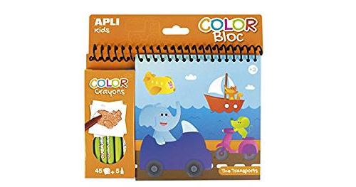Cahier coloriage avec crayons Apli Kids Transport