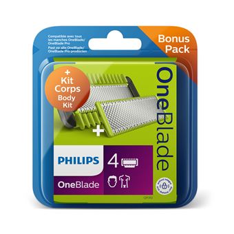 Pack de 4 lames de remplacement Philips OneBlade QP310/50 Argent