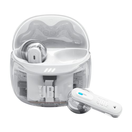 Ecouteurs sans fil Bluetooth JBL Tune Flex 2 Ghost Edition avec réduction active du bruit Blanc fantôme