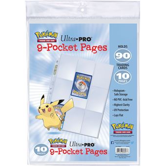 Pack de 10 feuilles de classeur Pokémon - Carte à collectionner