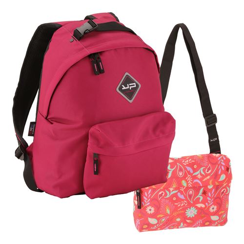 Bodypack persoonlijk aanpasbaar rugzak met 2 zakken Fuchsia
