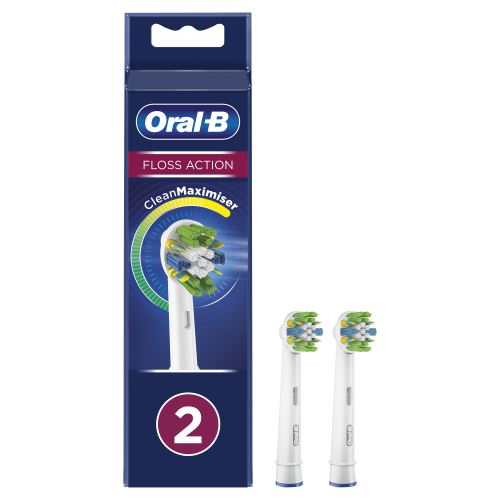 Oral B Brossettes Floss Action Clean Maximiser pour brosse à dents électrique, lot de 2, couleur blanc - Image 4