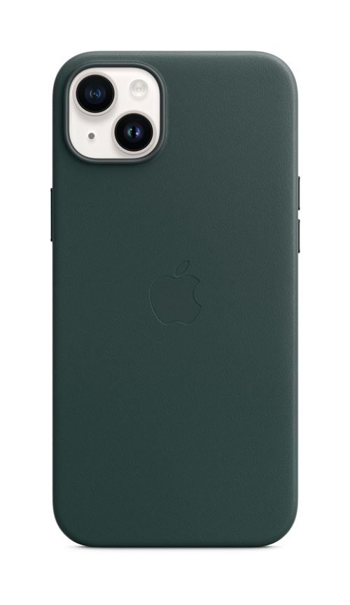 Coque en cuir avec MagSafe pour Apple iPhone 14 Plus Vert forêt
