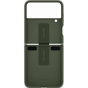 Coque en silicone avec anneau pour Samsung Galaxy Z Flip 4 Kaki