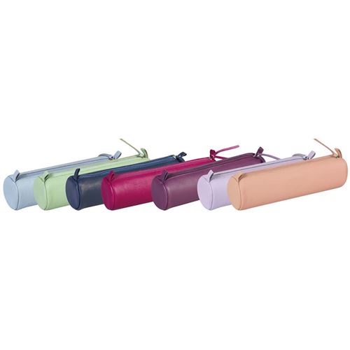 Trousse Ronde En Cuir Teinté Clairefontaine Modèle Aléatoire