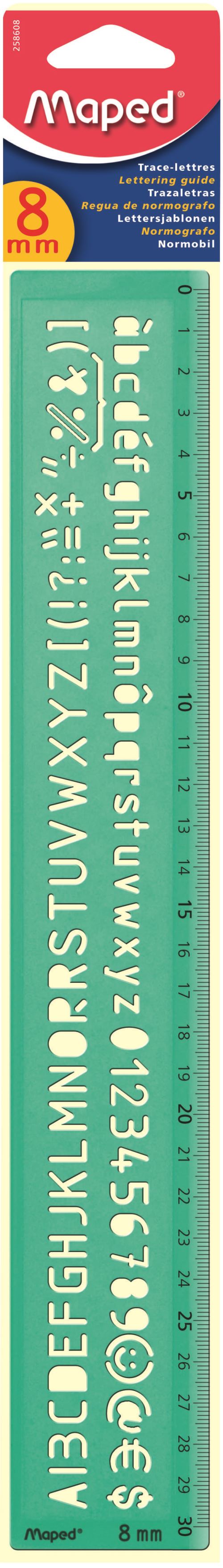 Maped, Règle, Trace lettres, 8mm, Vert, 258608