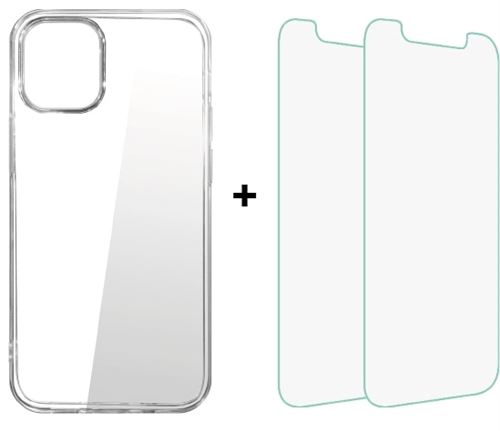 Pack Etui transparent + 2 verres trempés type 9H Onearz pour iPhone 12 Mini