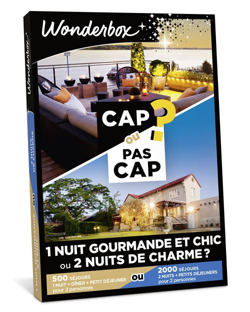 Coffret cadeau Wonderbox Cap ou Pas Cap 1 nuit gourmande et chic ou 2 nuits de charme ?