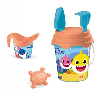 Jeu de plage Mondo Seau Garni O 17 et Arrosoir Baby Shark