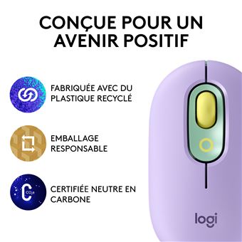 Souris sans fil Logitech POP Daydream Mauve