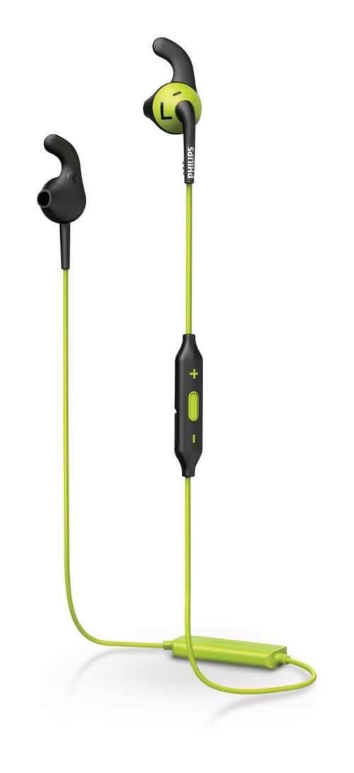 Ecouteurs sans fil Philips Sport SHQ6500CL Bluetooth Embouts antidérapants Vert et Noir