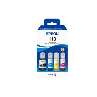 Multipack de 4 Bouteilles d'encre Epson 113 Noir Jaune Cyan et Magenta - 1