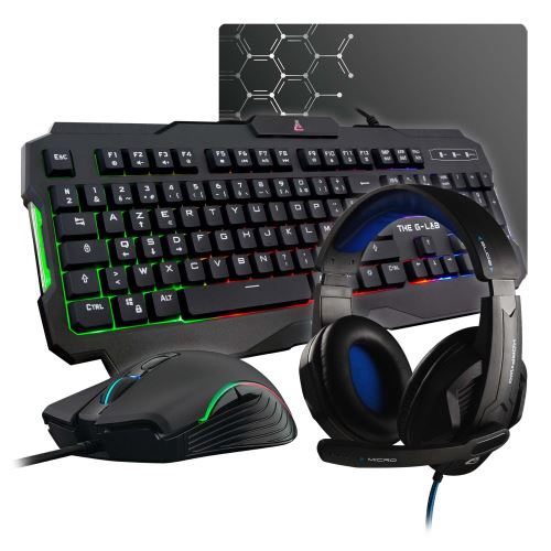 Pack clavier + souris+ tapis + casque Gaming The G-Lab Argon Evolution
