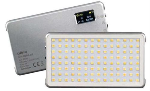 Lampe vidéo LED ultra-plate Dörr SVL-112 Argent mat
