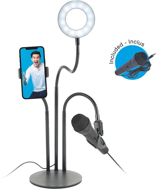 Pack streaming studio 3 en 1 avec micro filaire H'mc Noir