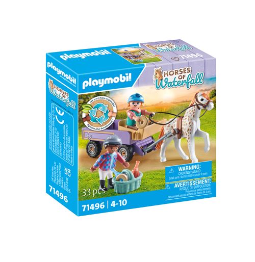 Playmobil Horses of Waterfall 71496 Enfants avec calèche et poney