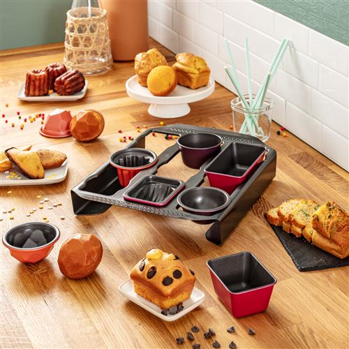 TEFAL J3043S63 CREABAKE Set de moules à gâteaux : 1 support + 9 moules à  muffins + 3 moules dômes - Cdiscount Maison
