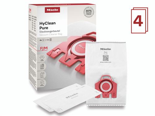 Pack 4 Sacs aspirateur Miele HyClean Pure FJM Rouge