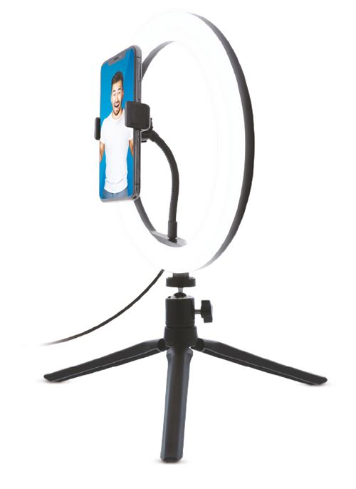Kit Vlog H’MC avec trépied + support tél + anneau Led Noir