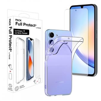 Pack Coque Moxie Transparent + Verre trempé 2.5D Transparent pour Galaxy A14 4G/5G