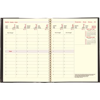 Agenda Semainier Oberthur Burgos 27 spiralé Modèle aléatoire