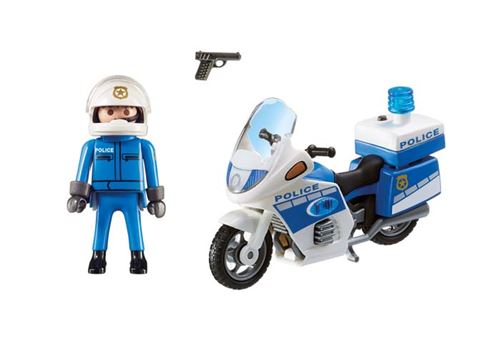 Moto de policier avec gyrophare 6923 PLAYMOBIL : la boîte à Prix