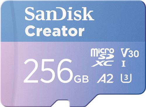 Carte mémoire micro SD SanDisk Creator 256 Go Bleu