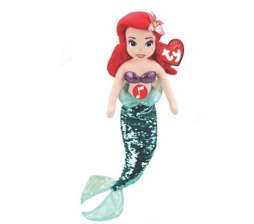 Peluche musicale Ty Disney Princess Ariel la petite sirène 30 cm