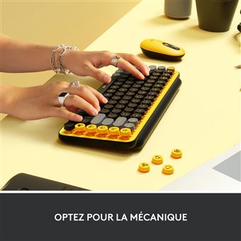 Clavier sans fil mécanique Logitech POP Keys Blast Jaune