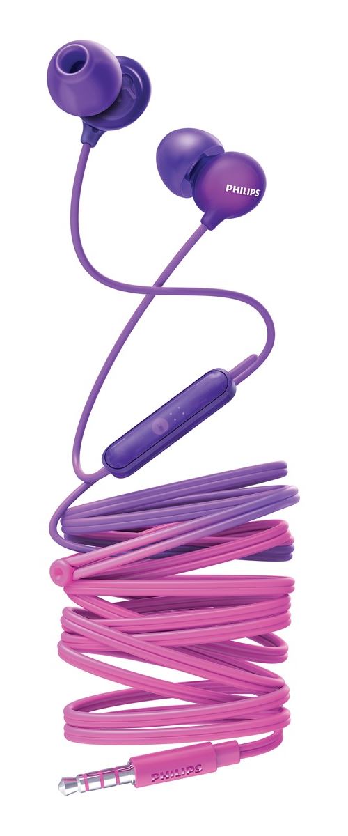 Ecouteurs intra-auriculaires Philips UpBeat SHE2405PP Rose et violet avec Micro
