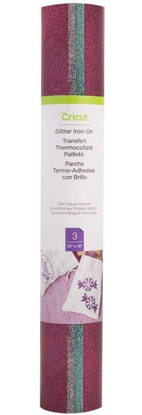 Pack de 3 feuilles thermocollantes pailletées Cricut Glam Squad - vue 2