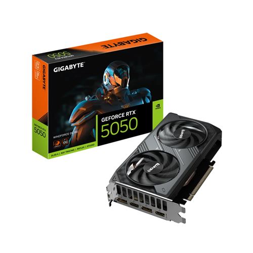 Carte graphique GIGABYTE RTX 5050WF2OC 8GD 8 Go GDDR6 Refroidissement WINDFORCE PCI E 5.0 - vue 5