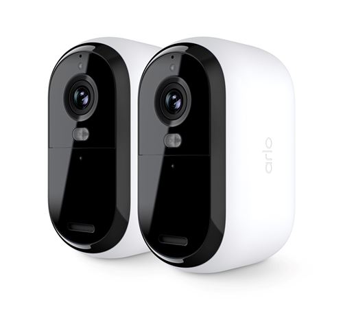 Pack de 2 caméras de surveillance connectées Arlo Essential 2K extérieure Blanc et noir
