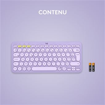 Logitech K380 Clavier sans fil Bluetooth Multidispositif - Lavender Lemonade