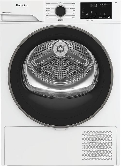 HOTPOINT  S&egrave;che linge pompe &agrave; chaleur 9 kg  CHD94MWBSFRX
