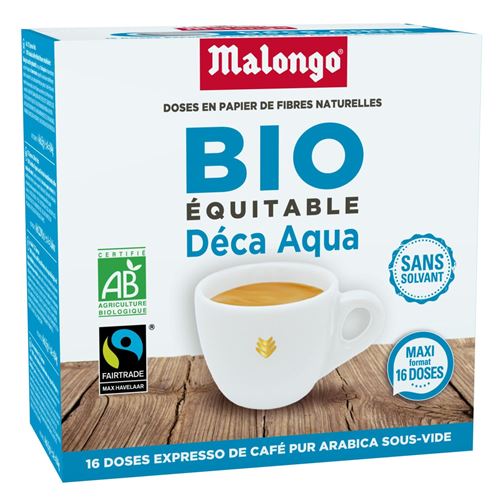 Dosettes Malongo Deca Aqua Bio 16 pièces