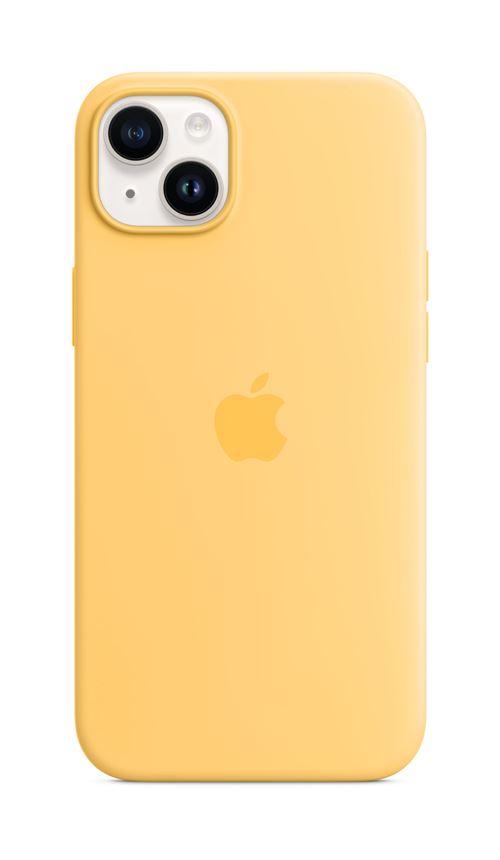 Coque en silicone avec MagSafe pour Apple iPhone 14 Plus Soleil pale