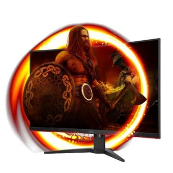 AOC Gaming CQ32G2SE/BK - Écran LED - jeux - incurvé - 32" (31.5" visualisable) - 2560 x 1440 QHD @ 165 Hz - VA - 300 cd/m² - 3000:1 - 1 ms - 2xHDMI, DisplayPort - haut-parleurs - noir, rouge