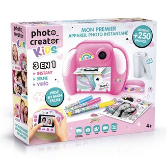 Appareil Photo Instantané Licorne Pour Enfants - Impression Thermique Sans Encre, écran 2.4", Vidéo 1080P
