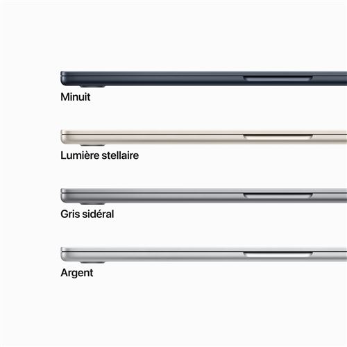 Ordinateur portable Apple MacBook Air 15,3'' 256Go SSD 8Go RAM Puce M2 CPU  8 coeurs GPU 10 coeurs Gris sideral Nouveau - DARTY Guyane