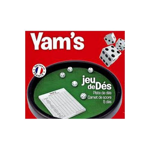Jeu de société Piste de Yam's 30 cm avec 5 dés et 1 de score