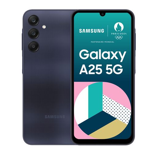 Samsung Galaxy A25 - 5G smartphone - double SIM - RAM 6 Go / Mémoire interne 128 Go - microSD slot - écran OEL - 6.5\