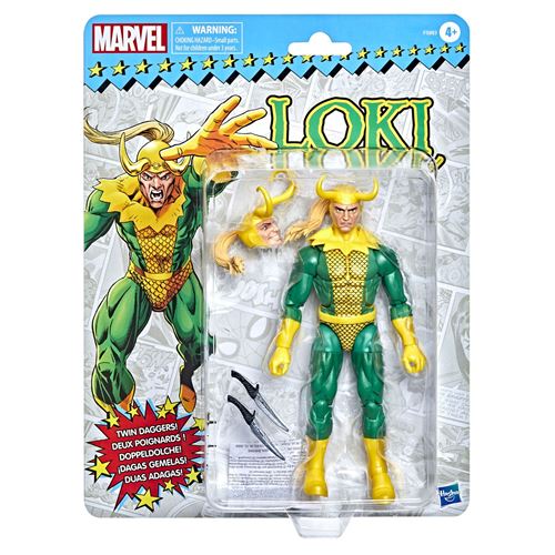 Hasbro Marvel Legends Series Figurine Loki de 15 cm avec Pack rétro et 3 Accessoires F5883 - vue 2