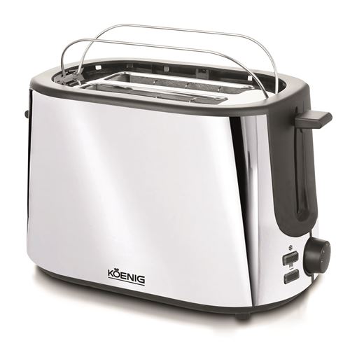 Koenig grille-pain Chrome Line, chrome et noir